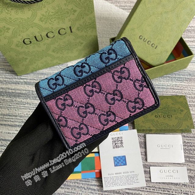 Gucci新款包包 古馳GG marmont小卡包 Gucci帆布零錢包 466492  ydg3284
